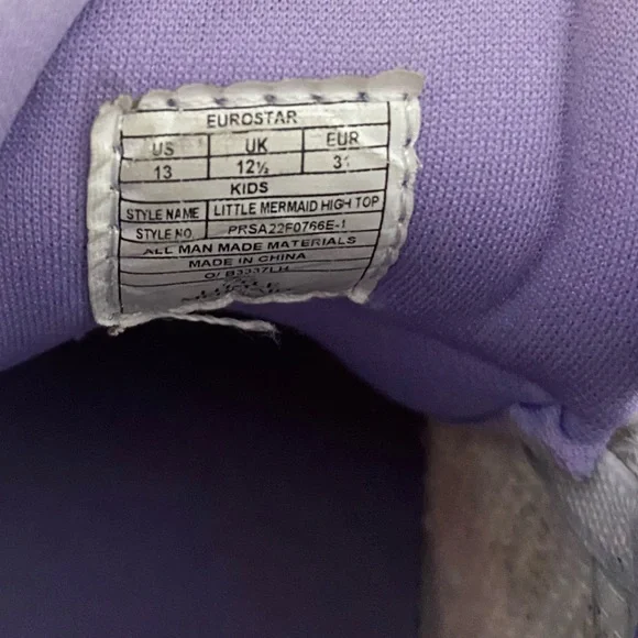 CHARACTER Little Mermaid High Top - Kids Size 13 - Picture 7 of 9